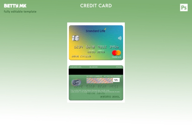 Модерен стил на Обединетото Кралство Стандард Лајф шаблон за банкарска мастеркар